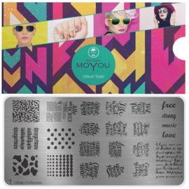 Moyou Nail Fashion - XL Stamping Plate - Urban Collection - 1