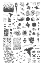 Clear Jelly Stamper - Big Stamping Plate - CJS_H67 - Grunge Halloween