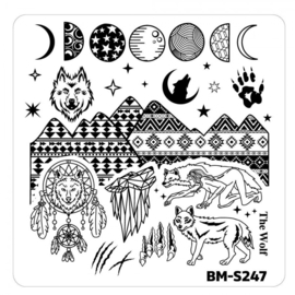 Bundle Monster - Halloween Nail Stamp Plates - House of Horrors, She-Wolf Spirit