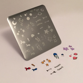 Clear Jelly Stamper - Stamping Plate - CJS_19 - Sea and Stars Doodle