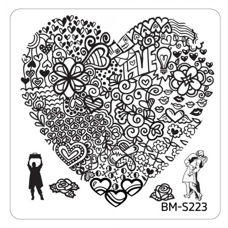 Bundle Monster - Valentine's Day Themed Nail Art Stamping Plates - Occasions Collection, BM-S223: Heart's Buffet