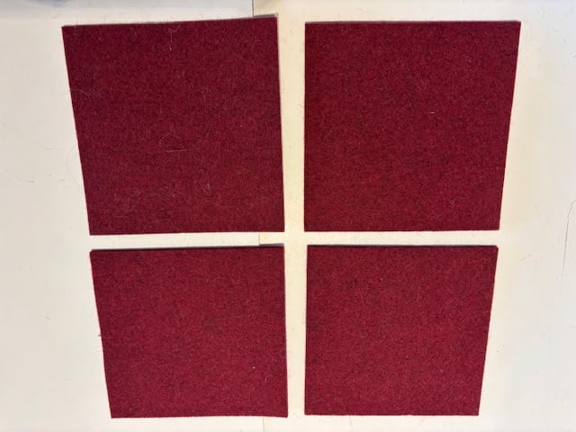 op = op Machinaal vilt 4 stukjes 10x 10 2 mm dik