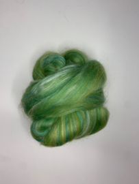 Merinowol (50 gram) męt 30% tussah zijde, groen, kleurcode 453, 23 micron