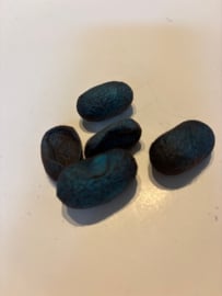 Zijde cocons, nummer 2, blauw/aubergine  5 stuks