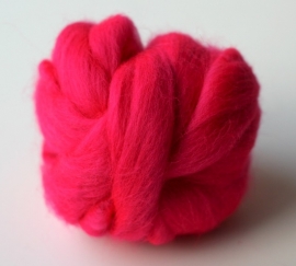 Merinowol (50 gram), neon kleur rose, kleurcode 280, 24-25 micron
