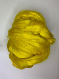Tussah zijdenlont geel, 10 gram