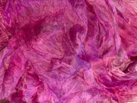 Margilan / gaas kant zijde / Oezbekistan zijde, nummer 14 rosé zelf geverfd 90 breed prijs per 50 cm