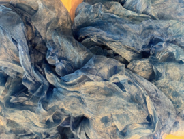 Margilan / gaas kant zijde / Oezbekistan zijde, nummer 9 blauw zelf geverfd 90 breed prijs per 50 cm