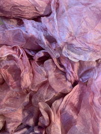 Margilan / gaas kant zijde / Oezbekistan zijde, nummer 43 oud roze tinten zelf geverfd 90 breed prijs per 50 cm