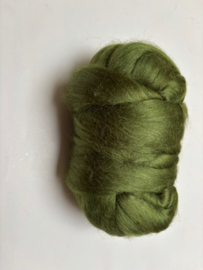 Tussah zijdenlont  mos/olijfgroen, 10 gram