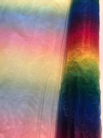 Donker regenboog organza, synthetisch, 75 x 145cm breed, prijs