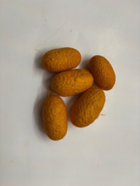 Zijde cocons, nummer 1, goud, 5 stuks