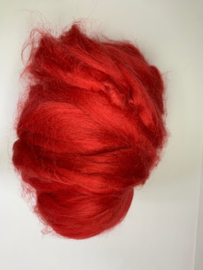 Tussah zijdenlont  rood, 10 gram