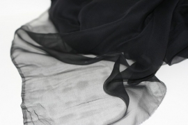 Chiffon zijde 3.5, zwart, 90 breed, 14g/m, prijs per 50 cm