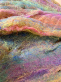 Kaardvlies/Merino wol in vlies 21 micron, multi per ongeveer  500 gram 1x1 meter