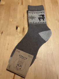 Alpaca sokken iets dikker, 85% alpaca 10 % katoen5 % polyester maat 36-41 donker beige hert