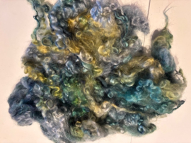 wensleydale krullen, nummer 6 blauw groen,  15 gram