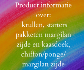 Video over product informatie. o.a. assortiment aan krullen, uitleg starters pakketen margilan zijde en kaasdoek, uitleg over chiffon/ponge/ margilan zijde