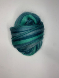 Merinowol (50 gram)  groen turquoise tinten, kleurcode 410, 23 micron
