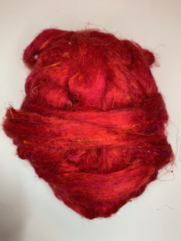 Sari zijden, fel rood, per 10 gram, prijs