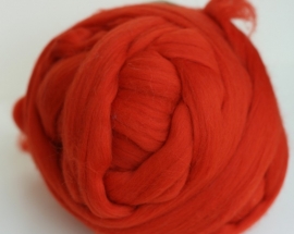 Merinowol (50 gram), oranje rood, kleurcode 156, 20-21 micron