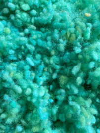 Wool nepps/ wolkogels merino,  nummer 3 turquoise groen , 10 gram