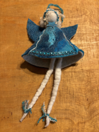 Vilten engel turquoise