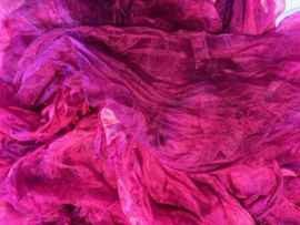 Margilan /gaas kant zijde / Oezbekistan zijde, nummer 8 hortensia tinten zelf geverfd 90 breed prijs per 50 cm