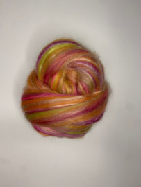 Merinowol (50 gram) męt 30% tussah zijde, oranje rose, kleurcode 438, 23 micron