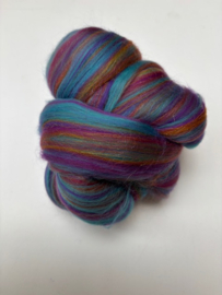 Merinowol  (50 gram) męt 20% Wol & Stellina, paars turquoise multi kleurcode 452, 18 micron