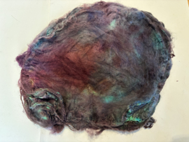 Hankies moerbei zijde per 5 gram, aubergine turquoise tinten , nummer 24