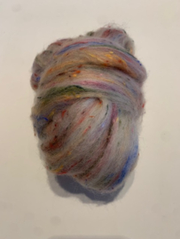 Merinowol (50 gram)  pastel regenboog tweed, kleurcode 425 23 micron