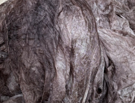 Margilan / gaas kant zijde / Oezbekistan zijde, nummer 21 mauve bruin grijs tinten zelf geverfd 90 breed prijs per 50 cm