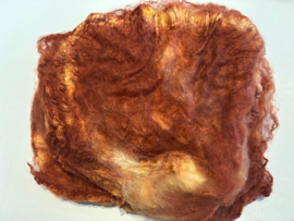 Hankies moerbei zijde per 5 gram, oranje bruin tinten , nummer 14