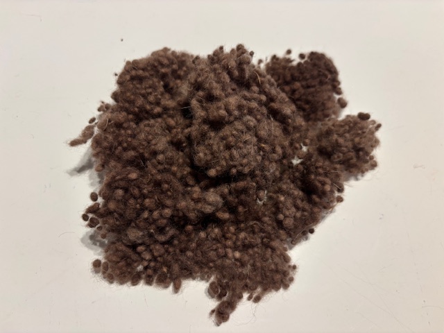 Wool nepps/ wolkogels merino extra fijn nummer 8 bruin, 10 gram