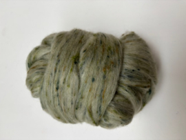 Merinowol (50 gram)  groen tweed, kleurcode 402 23 micron