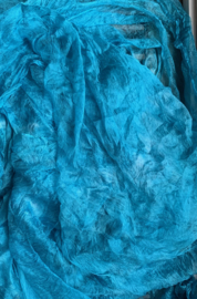 Margilan / gaas kant zijde / Oezbekistan zijde, nummer 29 turquoise zelf geverfd 90 breed prijs per 50 cm