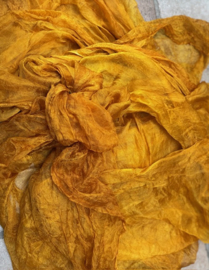 Margilan /gaas kant zijde / Oezbekistan zijde, nummer 10 goud tinten zelf geverfd 90 breed prijs per 50 cm