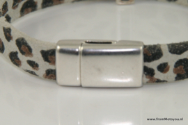 Armband luipaardprint licht met magneetsluiting