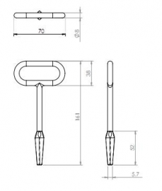 Sleutel bandenbakslot (BB-SL-1243)