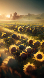 Erismann Zooom One Fotobehang 2524N-81 Sunflowers/Veld met Zonnebloemen