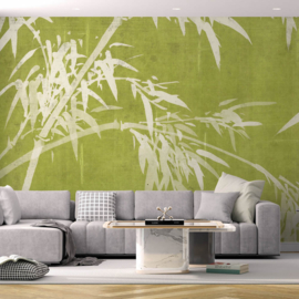 Hohenberger Digital Murals 18056 Fotobehang Bamboe met Bladeren/Groen