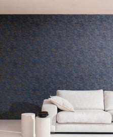 Emil & Hugo Contempo Behang 302478 Raw Plaster Dark Blue/Verweerd Metaal