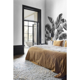 Esta Home Scandi Cool Fotobehang Large Banana Leaves Grey 158907 Bananenbladeren