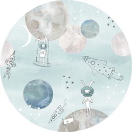 Behangexpresse Sofie & Junar Circle INK359 Too the Moooon Blue/Maan/Space