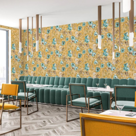 Hohenberger Julie Feels Home Behang 26914 Petunia Petrol Honey/Bloemen