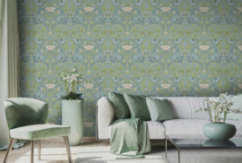 Dutch Wallcoverings Xanadu Behang 91471 Soft Blue/Bloemen/Bladeren