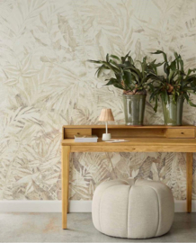 Eijffinger Riviera Maison Fotobehang 350706 Linen Leaves Sage/Bladeren