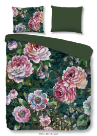 Muller Textiles Dekbedovertrek 2236-G Fleur Green/Bloemen/Landelijk/Lits-Jumeaux