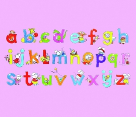 Fotobehang 5004a Alphabet pink-Noordwand